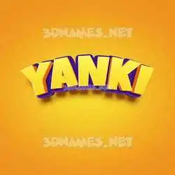yanki in Orange Toon style - 3D name wallpaper