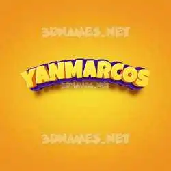 yanmarcos in Orange Toon style - 3D name wallpaper