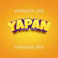 yapan in Orange Toon style - 3D name wallpaper