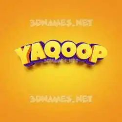 yaqoop in Orange Toon style - 3D name wallpaper