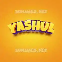 yashul in Orange Toon style - 3D name wallpaper