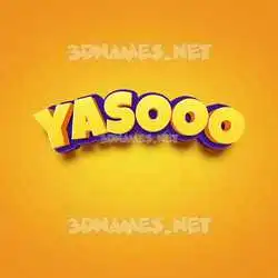 yasooo in Orange Toon style - 3D name wallpaper