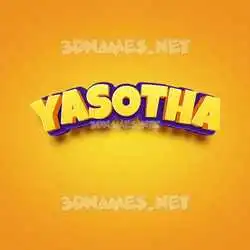 yasotha in Orange Toon style - 3D name wallpaper