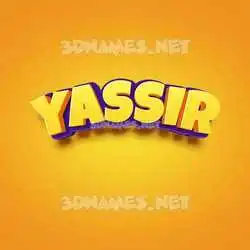 yassir in Orange Toon style - 3D name wallpaper