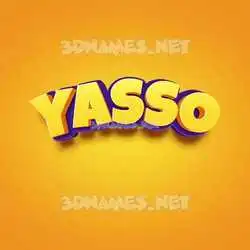 yasso in Orange Toon style - 3D name wallpaper
