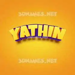 yathin in Orange Toon style - 3D name wallpaper