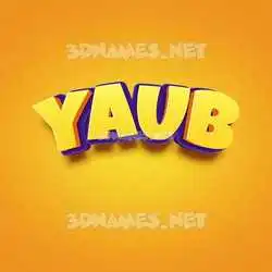 yaub in Orange Toon style - 3D name wallpaper