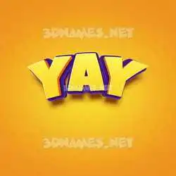 yay in Orange Toon style - 3D name wallpaper