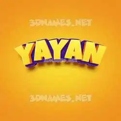 yayan in Orange Toon style - 3D name wallpaper