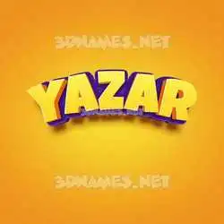 yazar in Orange Toon style - 3D name wallpaper