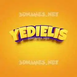 yedielis in Orange Toon style - 3D name wallpaper