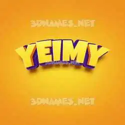 yeimy in Orange Toon style - 3D name wallpaper