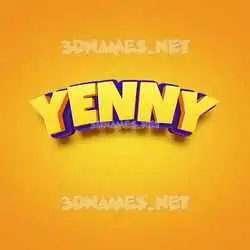 yenny in Orange Toon style - 3D name wallpaper