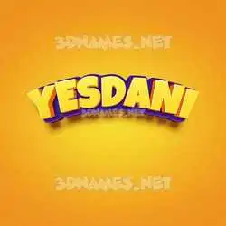 yesdani in Orange Toon style - 3D name wallpaper