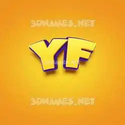 yf in Orange Toon style - 3D name wallpaper