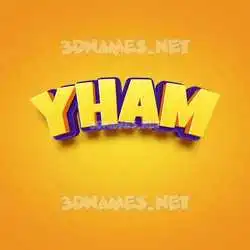 yham in Orange Toon style - 3D name wallpaper
