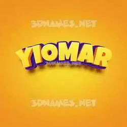 yiomar in Orange Toon style - 3D name wallpaper