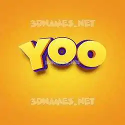 yoo in Orange Toon style - 3D name wallpaper