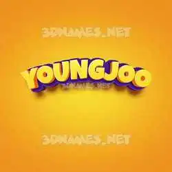 youngjoo in Orange Toon style - 3D name wallpaper