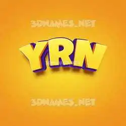 yrn in Orange Toon style - 3D name wallpaper