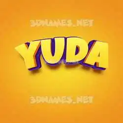 yuda in Orange Toon style - 3D name wallpaper