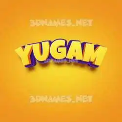 yugam in Orange Toon style - 3D name wallpaper