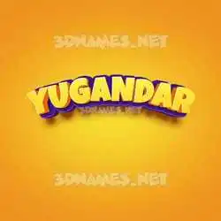yugandar in Orange Toon style - 3D name wallpaper