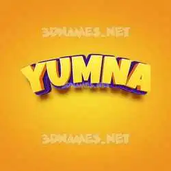 yumna in Orange Toon style - 3D name wallpaper