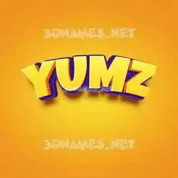 yumz in Orange Toon style - 3D name wallpaper
