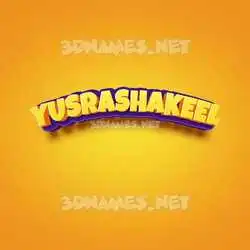 yusrashakeel in Orange Toon style - 3D name wallpaper