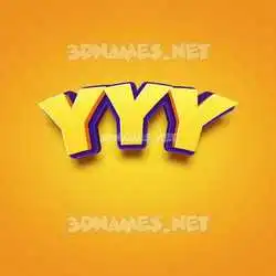 yyy in Orange Toon style - 3D name wallpaper