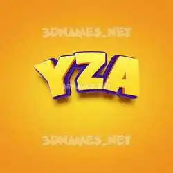 yza in Orange Toon style - 3D name wallpaper