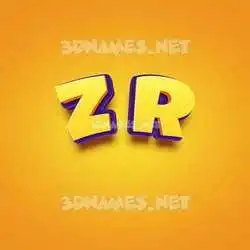 z r in Orange Toon style - 3D name wallpaper