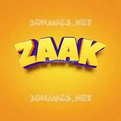 zaak in Orange Toon style - 3D name wallpaper