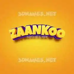 zaankoo in Orange Toon style - 3D name wallpaper