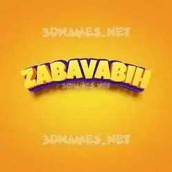 zabavabih in Orange Toon style - 3D name wallpaper