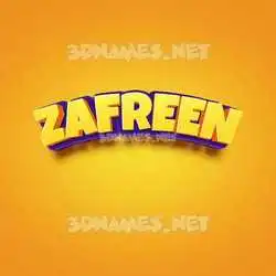 zafreen in Orange Toon style - 3D name wallpaper