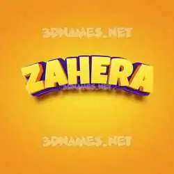 zahera in Orange Toon style - 3D name wallpaper