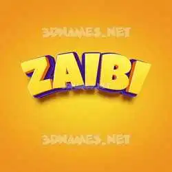 zaibi in Orange Toon style - 3D name wallpaper