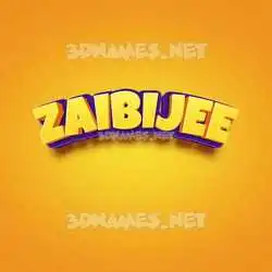 zaibijee in Orange Toon style - 3D name wallpaper