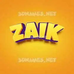 zaik in Orange Toon style - 3D name wallpaper