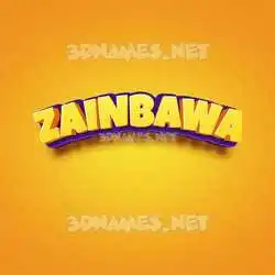 zainbawa in Orange Toon style - 3D name wallpaper