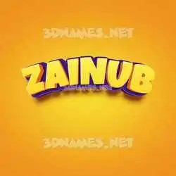 zainub in Orange Toon style - 3D name wallpaper
