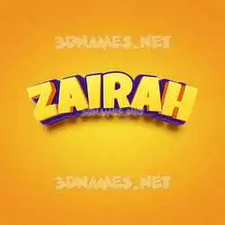 zairah in Orange Toon style - 3D name wallpaper