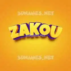 zakou in Orange Toon style - 3D name wallpaper