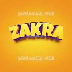 zakra in Orange Toon style - 3D name wallpaper