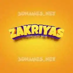 zakriyas in Orange Toon style - 3D name wallpaper