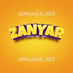 zanyar in Orange Toon style - 3D name wallpaper