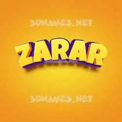 zarar in Orange Toon style - 3D name wallpaper