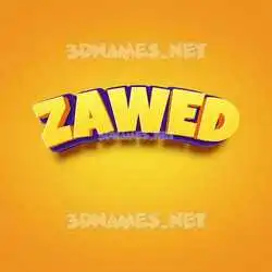 zawed in Orange Toon style - 3D name wallpaper